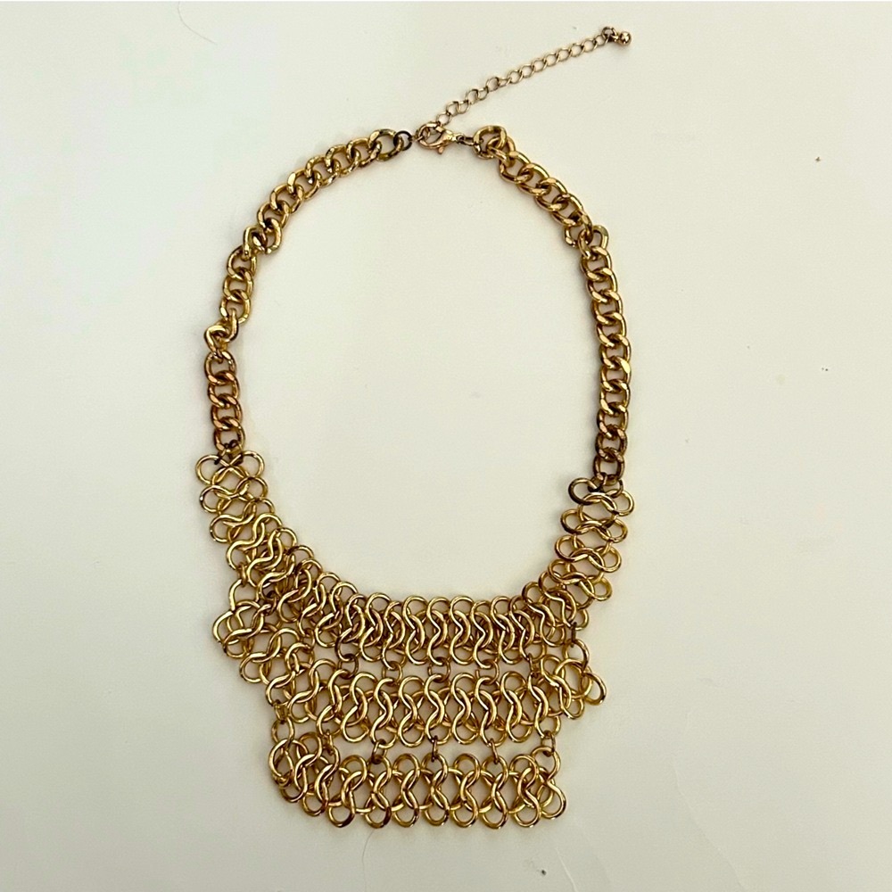 Elegant Gold Chain Link Statement Necklace
